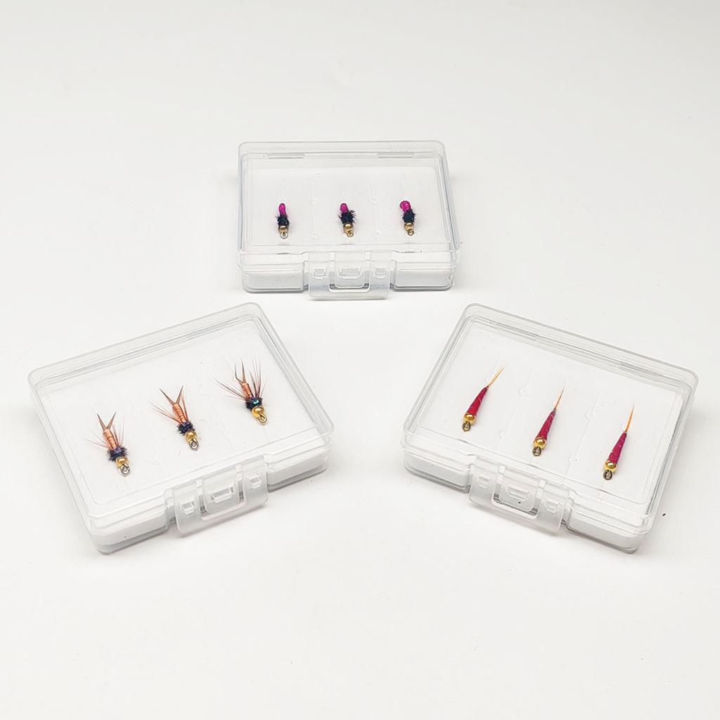 Fly Fishing Flies 9Pcs-3 Boxs Bundle 3 different styles Wet Flies Bait for catching fish like Trout/Bass etc in fresh water