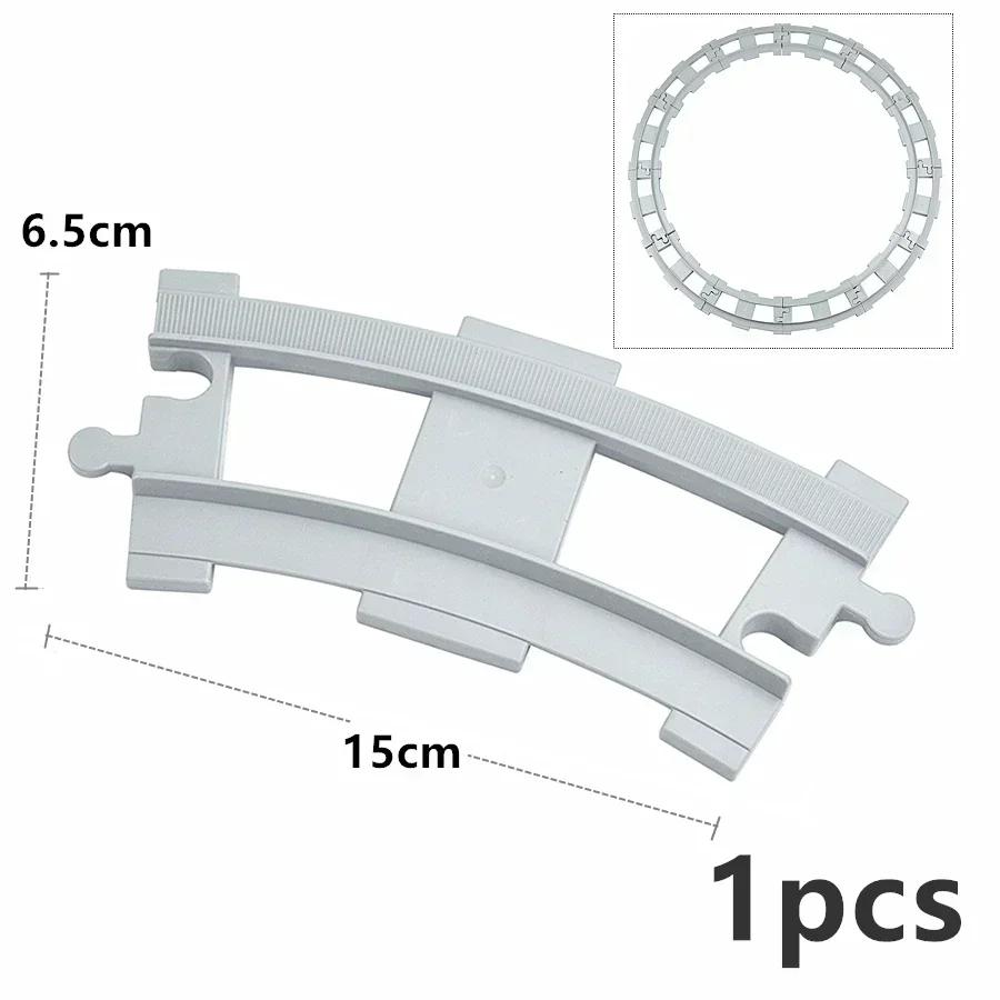 City Train Car Transport Accessorie Straight Curved Uphill Rail Constructing Block Big Dimension Track Railway Brick Compatible Duploes