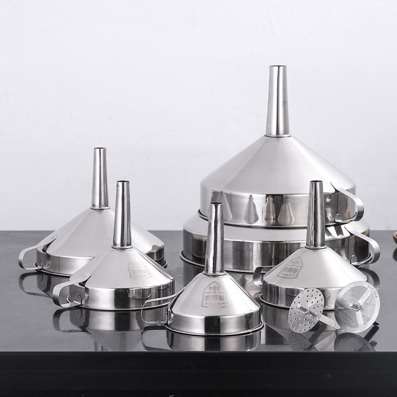 Lebensmittelechtes Edelstahl-Öl- und Weintrichter-Set - Verdickt, Große und Kleine Größen für den Küchengebrauch