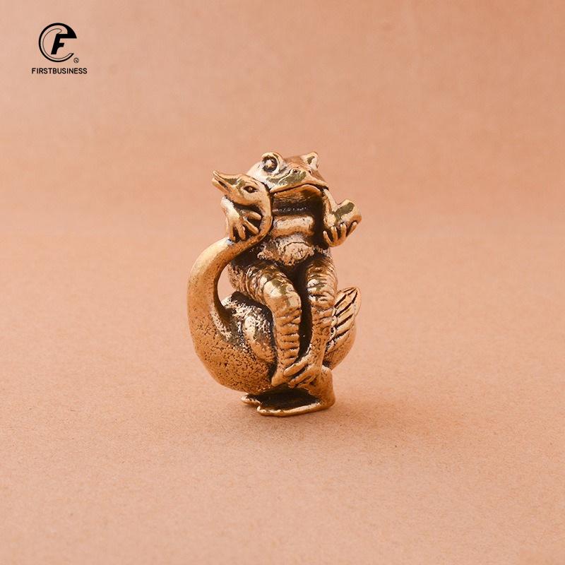 Copper Mini Tea Ceremony toad-swan Frogs Sculpture Good luck in romance Ornaments Home Decoration Accessories Bring Lucky Decor