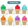 Fun Colorful 3D Printed Ice Cream Keychain Relief Mechanical Keyboard Keycap Finger Keychain Bag Pendant Stress Relief Toy