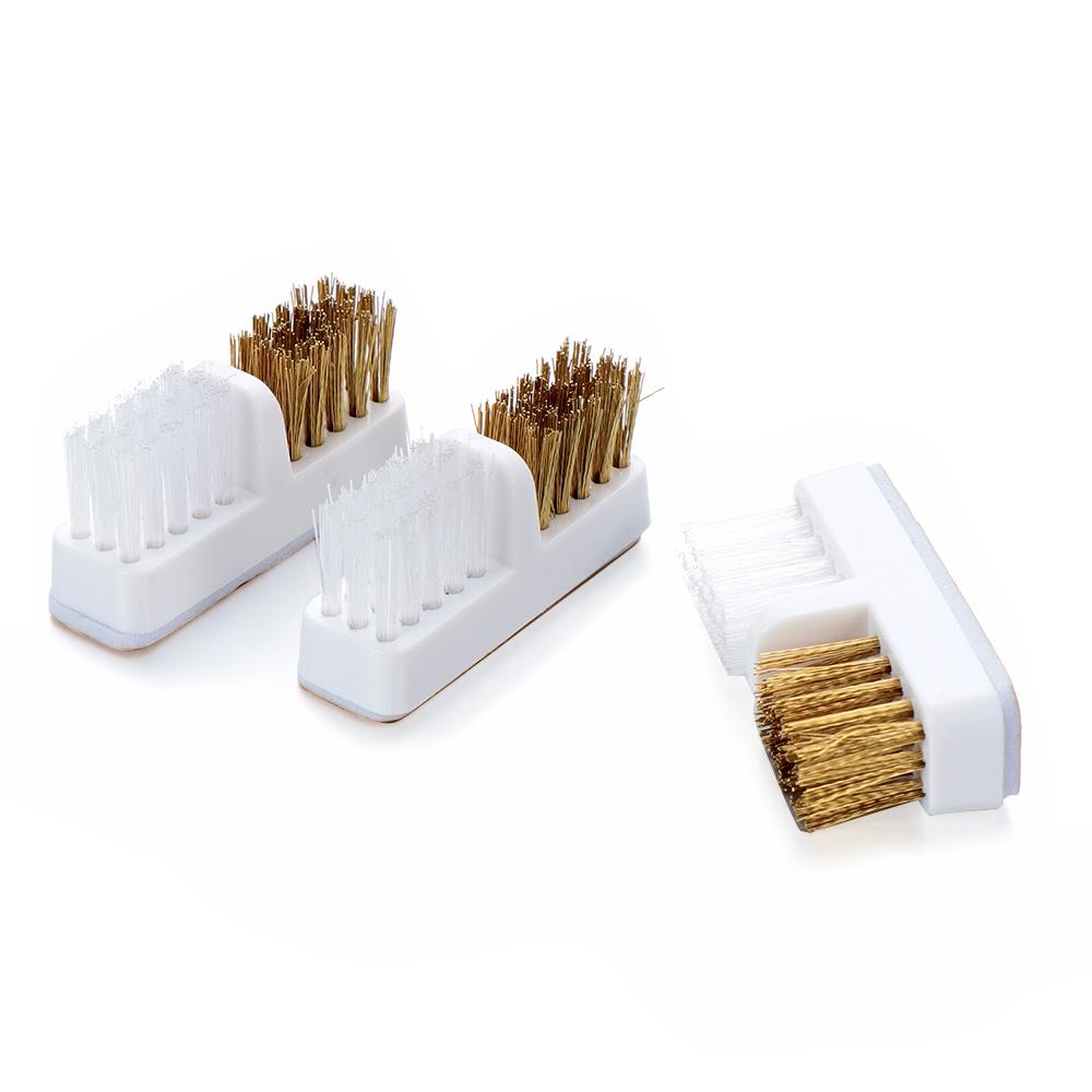 1 Stück Kunststoff-Nagelbürste Reinigungsbohrer Schleifkopf Tragbarer Reiniger Doppelseitige Bürste UV-Gel-Nagelkunstpflege Staubentfernung Maniküre-Werkzeuge