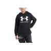 Under Armour Rival Fleece Letter Logo Printed Hooded Pullover Kids hoodies Black 1357585-001