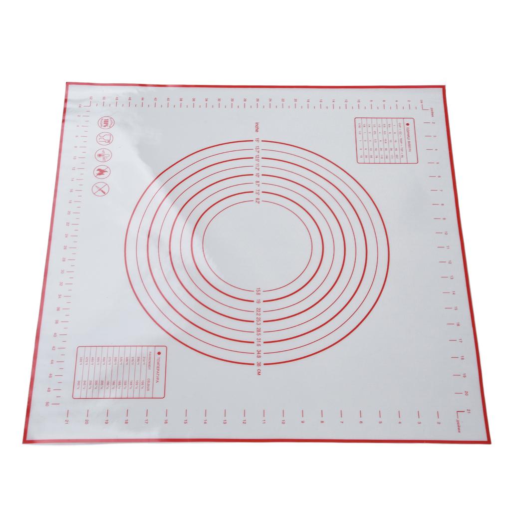 Silicone Pastry Mat 60 X 60cm/23.6 X 23.6in Fondant Mat with Measurement for Rolling Dough