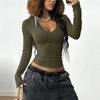 Women's Fashion Comfortable Slim-fit V-neck Long-sleeve Top