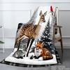 Winter Forest Deer Fox Rabbit Throw Blanket for Winter Christmas Gift Home Sofa Bed Decoration