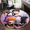 1pc Haikyuu! Anime Volleyball Team Round Carpet Office Chair Mat, AntiSlip Rug for Home Decor, Bedroom, Living Room
