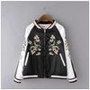 Women's Satin Sukajan Embroidered Bomber Baseball Jacket Coat Floral Harajuku Autumn Japanese Silk Girls