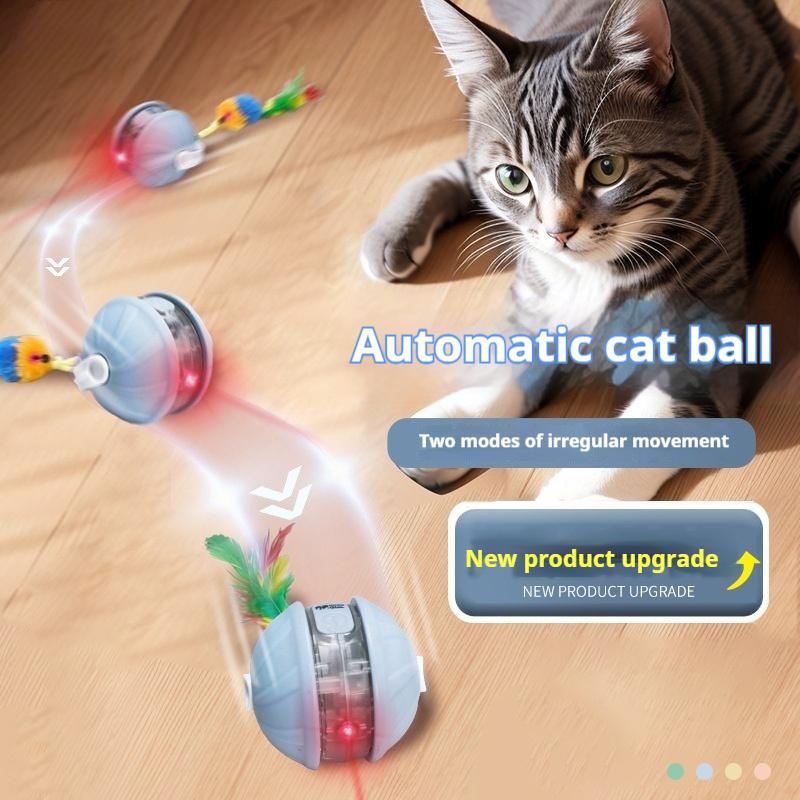 Upgraded Cat Interactive Ball Toys Infrared Automatic Rolling Ball Tail Rechargeable Smart Pet Toy Cat Training Imitate Mouse