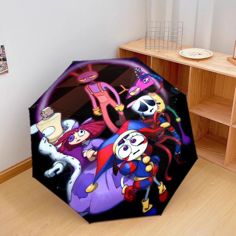 Pomni Halloween Characters Automatic Umbrella - Suitable Travel Outdoor Portable Umbrella Birthday Gift Daily Essentials