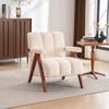 Boucle Seating Furniture with Wood Frame, Armchair for Living Room, Bedroom, Beige