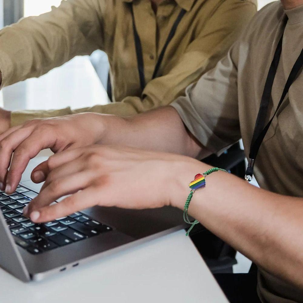 6pcs Bohemian Style Rainbow Bracelet Handmade Braided Rainbow Rope for Men Women  Gift