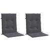 Garden Chair Cushions for Low Back Chairs 2 Pcs Anthracite