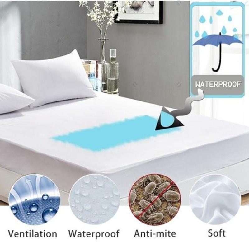 Neue wasserdichte Matratzenauflage, hypoallergener Matratzenschoner gegen Hausstaubmilben und Bakterien, Spannbetttuch-Matratzenauflage