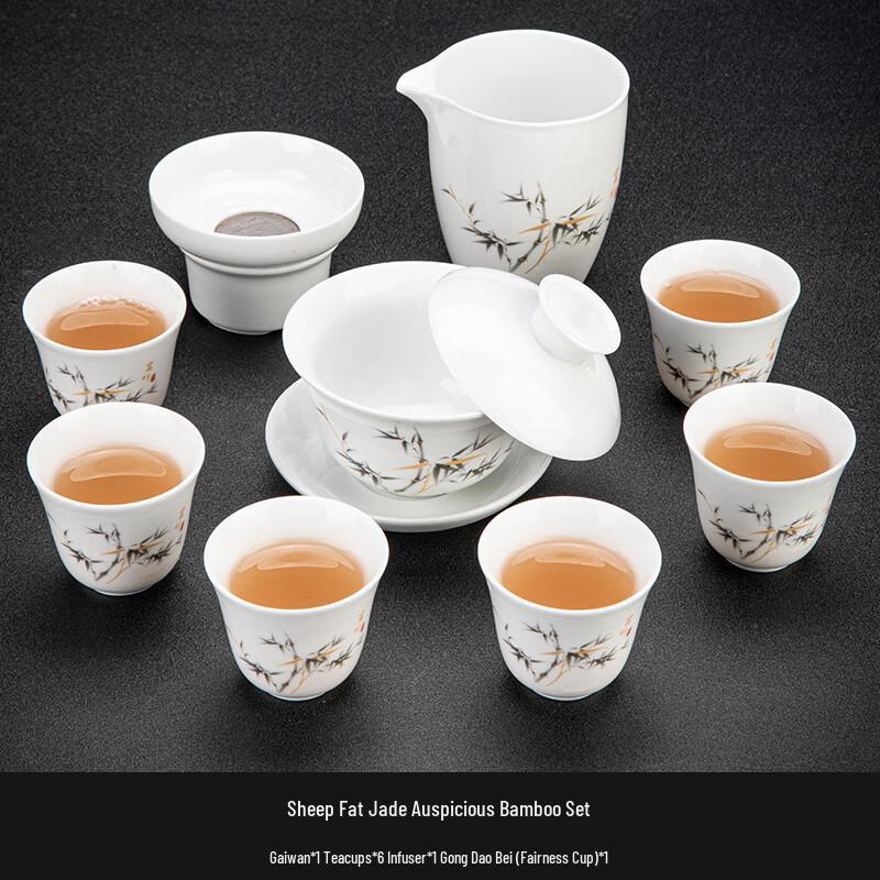 Mutton Fat Jade Porcelain Kung Fu Tea Set