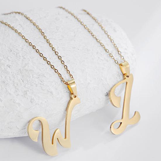 Buy Simple Necklace Cursive Trendy Classic Long Lasting Couple at ...