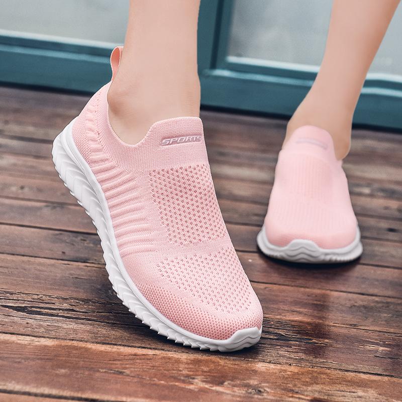 

Fashion Spring Summer Flying Knit Shoes Korean Casual Student Versatile Lace-Up Mesh Women s Shoes Sports Shoes Forrest Gump Shoes 35