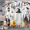 Funny Cat Halloween Shower Curtain Pumpkin Spider Animal Holiday Gift Polyester Curtains Bathroom Decor Hooks For Made Of