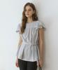 ADAUL Pixie Ruffle Wing Belted Blouse - Pale Gray