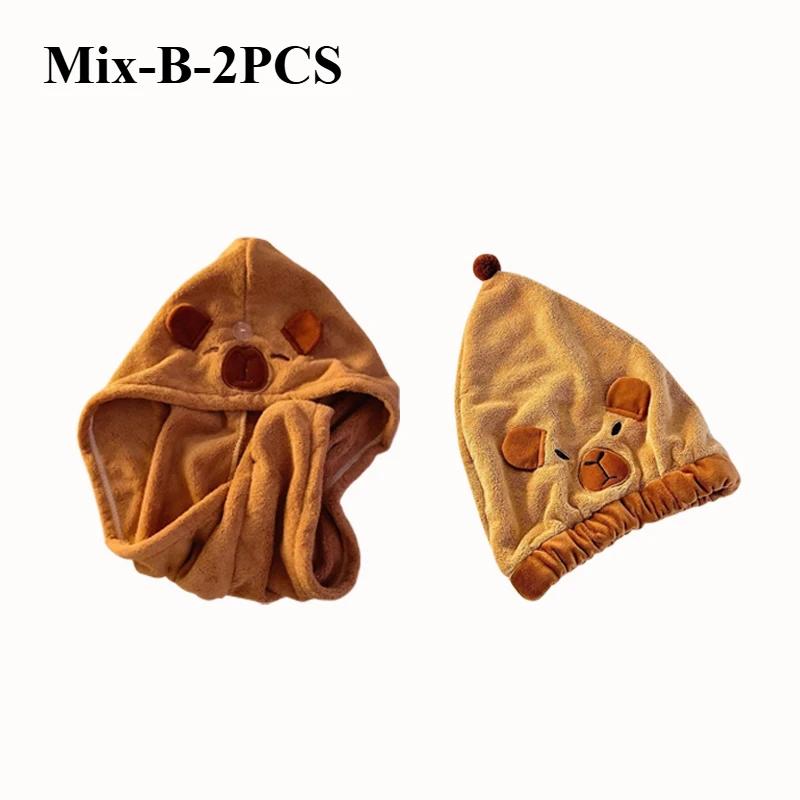 1/3/5PCS Capybara Kawaii Plush Hair Drying Hat Towel Cap Water Guinea Pig Hat Bath Hat Towel Cap Super Absorption Hair Dry Cap