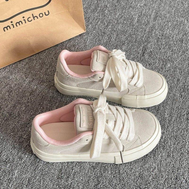 

Универсальные маленькие белые туфли мягкая подошва женские новые весенне-осенние студенческие платформа повседневные туфли-хлебушки тренд 40 розовый