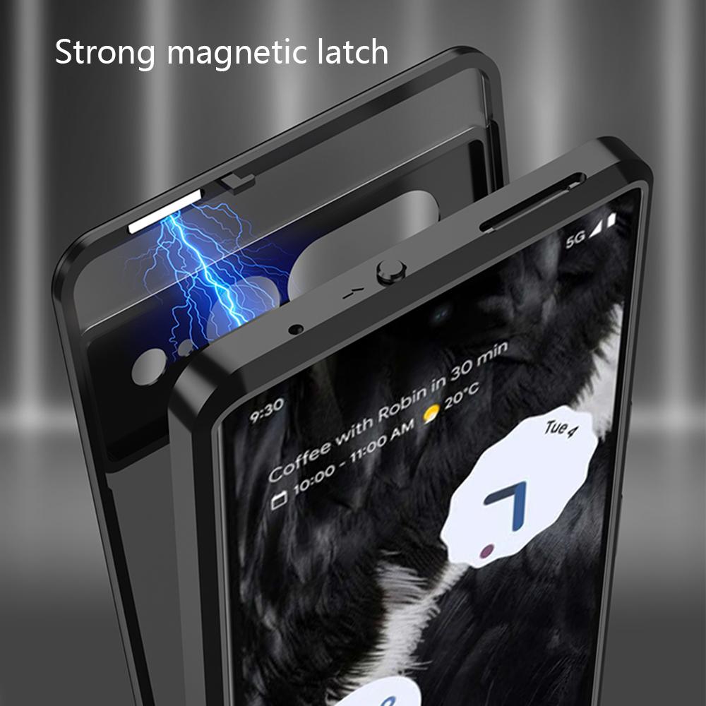 Para Google Pixel 7 Pro 5G Case Pop-Up Snap Lock Translúcido PC Matte Phone Cover