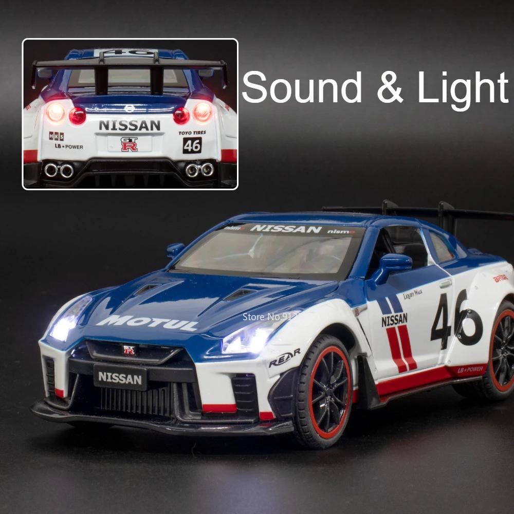 1:22 Scale GTR Modified I8 Sports Car Model Toy Sound & Light Rubber Tires Alloy Body Supercar Models Gift Display Ornaments