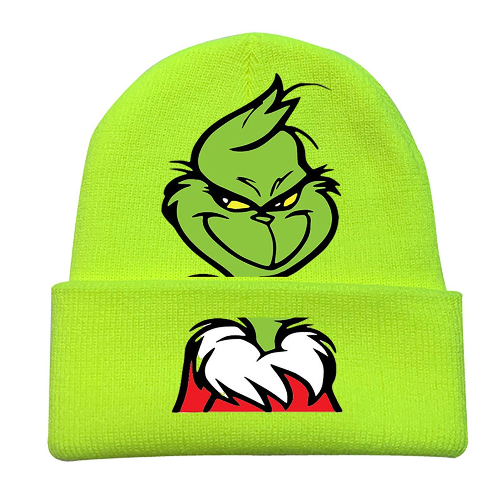 

Рождественская бархатная шапка New Line, вязаная шапка, зимняя незамерзающая шляпа от солнца, зеленая шапка с принтом One Size