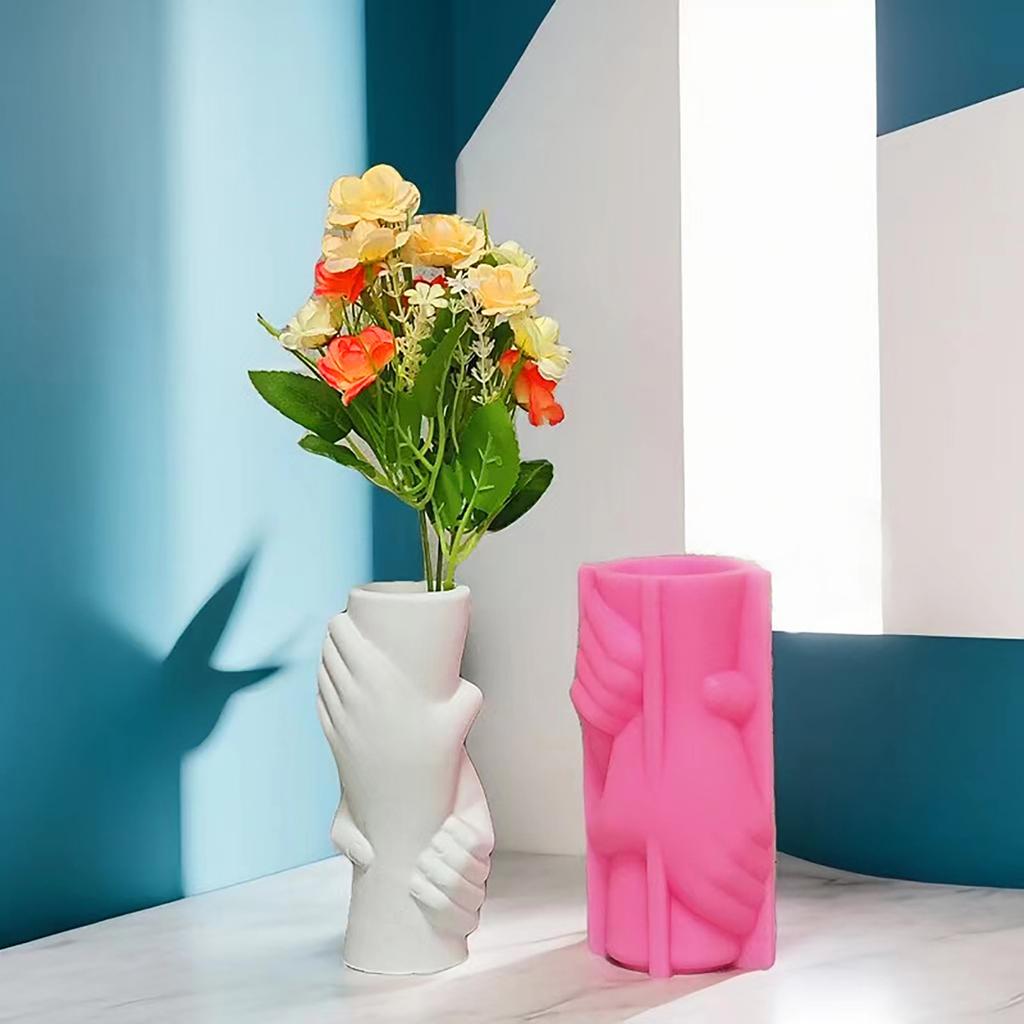 Handhållen Vas Silikonform 3D Planteringskärl Cement Gipsform Harts Blomkruksform Suckulentväxt Blomkrukor Dekorationer