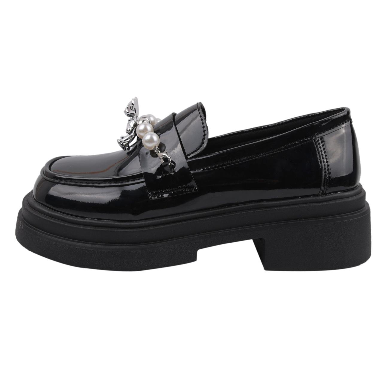 

Shoes women s spring 2025 new sweet and cool wind pearl bear one-pedal women s shoes platform high-heeled small leather shoes 40 чорний