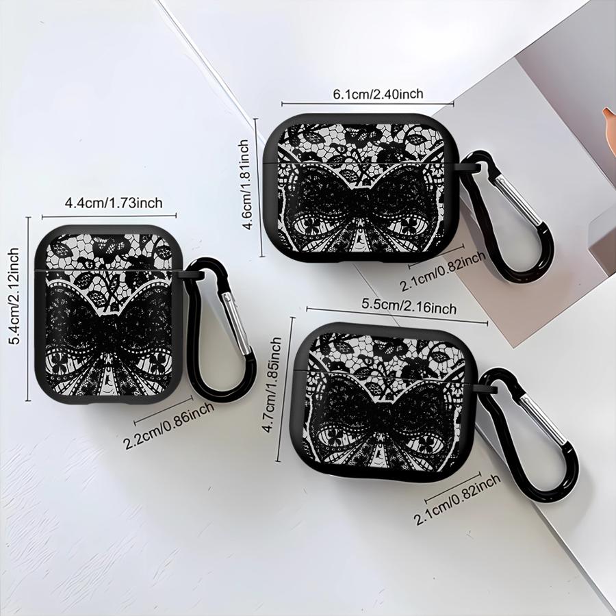 Earphone Cases Cover Case For Airpods Pro 2 3 Pro3 Pro2 1 4 Black Lace Fashion