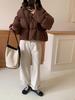 Women's Short Korean Style Puffed Down Jacket - 2026 Winter Fashion, Stand Collar, Thickened Trendy Bread Coat