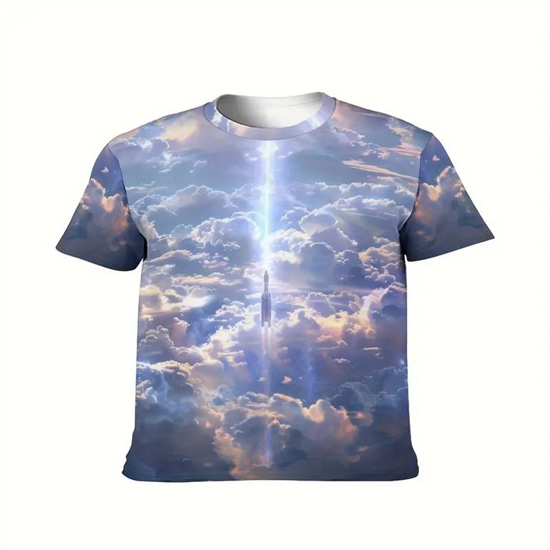 

Men s 3D Digital Printed Short Sleeved Round Neck T-shirt Casual Street Style Summer Outdoor Activities Beach and Activities 6XL