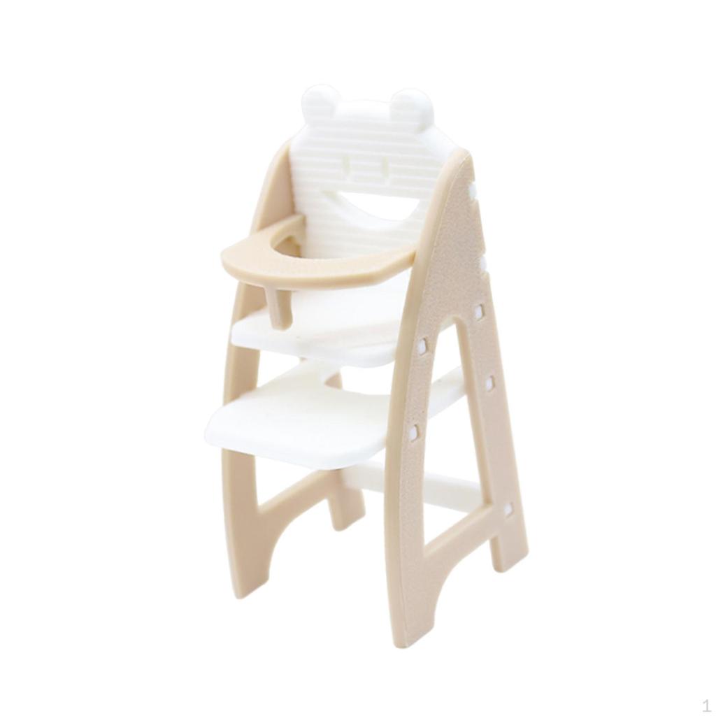 Dollhouse High Chair 1/12 Scale Adorable Realistic Doll House Accessories Furniture Model for