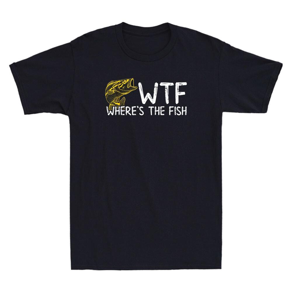 WTF Where s The Fish Funny Fisherman Lover Gift Retro Men s Short Sleeve T-Shirt S