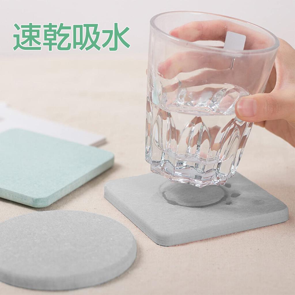 Fullkominn Diatomaceous Earth Coasters, Set of 2, Large, Absorbent, Quick-Drying, Deodorizing, Anti-Mold, Anti-Dust, Tray, Cup Holder, Drink Coaster,