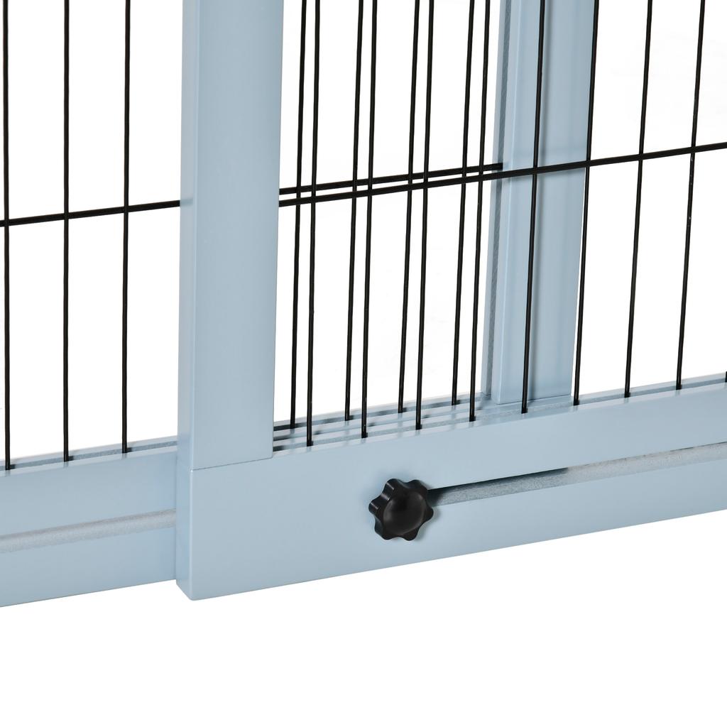 Freestanding Dog Gate, Foldable Pet Fence, Indoor Wood Barrier, Stair Gate with Support Feet, for Doorway, Hallway, Small and Medium Dogs
