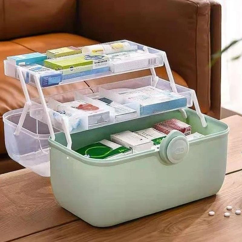 Large Capacity Multi-layer Medicine Storage Box, Household Medicine Storage Box, Portable First Aid Kit, Detachable Medicine Box