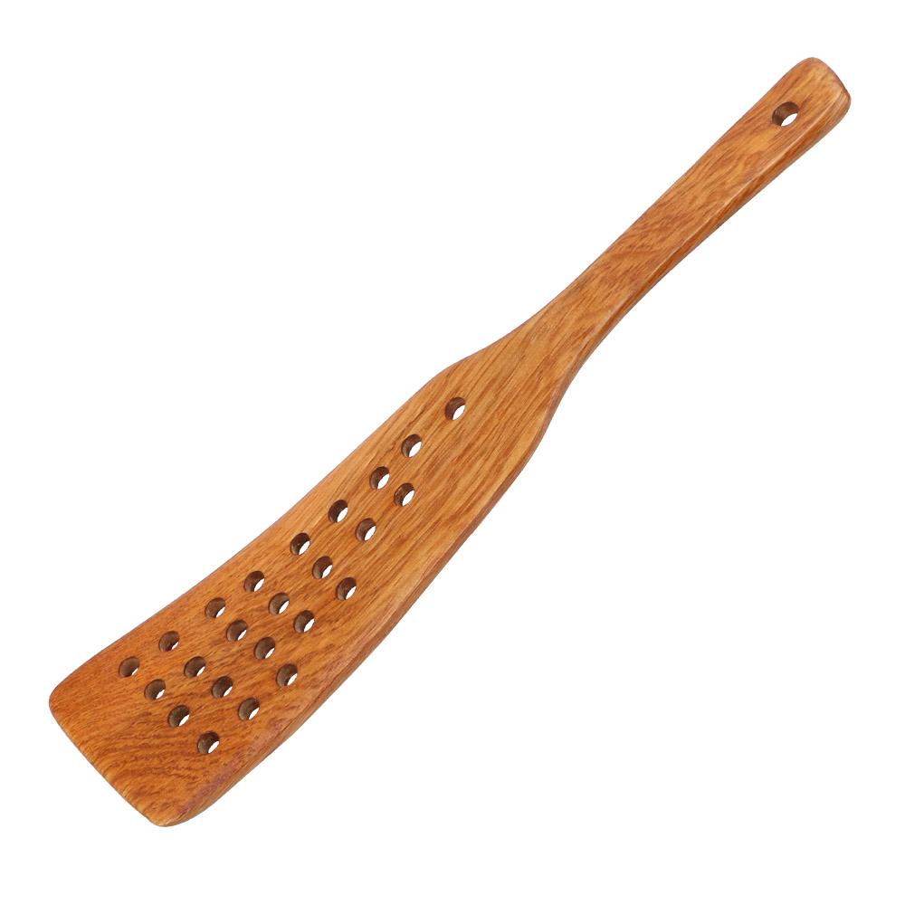 Frying Steak Shovel Cookware Filter Shovel Wooden Spatula Kitchen Cooking Tool Non-Stick Pan 24 Holes