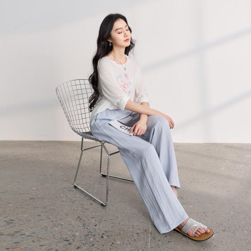 Sancai High-Waist Straight-Leg Casual Pants