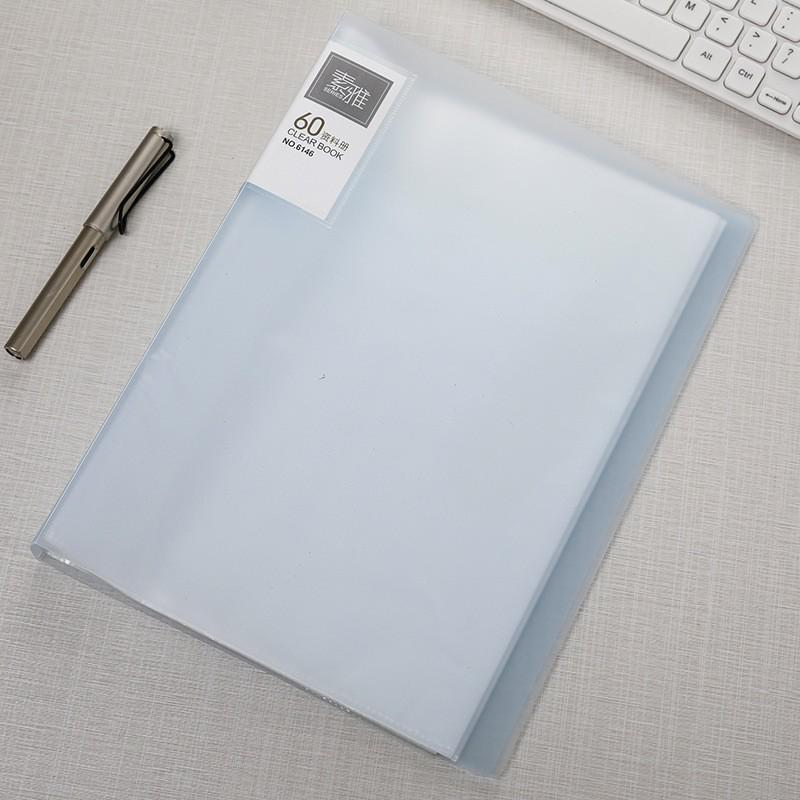 Elegant Transparent A4 File Folder Holder for Test Papers - Single & Double Clip, Thickened Office Storage.