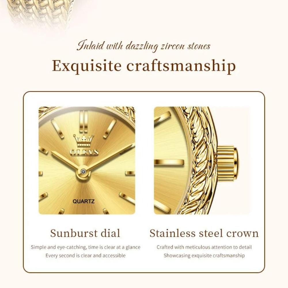 OLEVS Women's Watches Simple Fashion Original Watch Stainless Steel Mesh Strap Waterproof Luminous Watches For Women