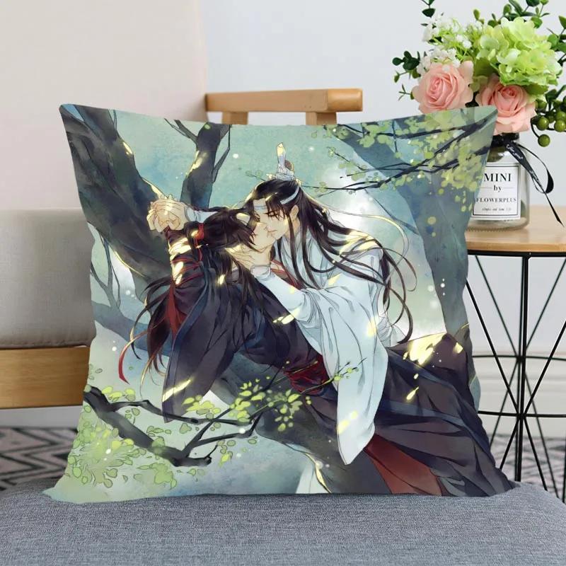New Arrival Mo Dao Zu Shi Pillow Cover Bedroom Home Office Decorative Pillowcase Square Zipper Pillow Cases Satin Soft No Fade