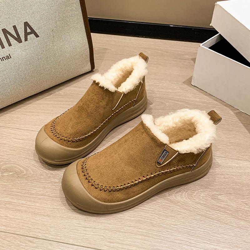 

Женские легкие зимние утепленные с меховой подкладкой сноубутсы на массивной подошве, нескользящие, с амортизацией, повседневные спортивные хлопковые ботинки, лоферы слипоны 41 верблюд