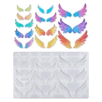 Easy Demold Silicone Angel Wing Mold Mirrored Finish Epoxy Resin Crafting Tool for Handmade Projects