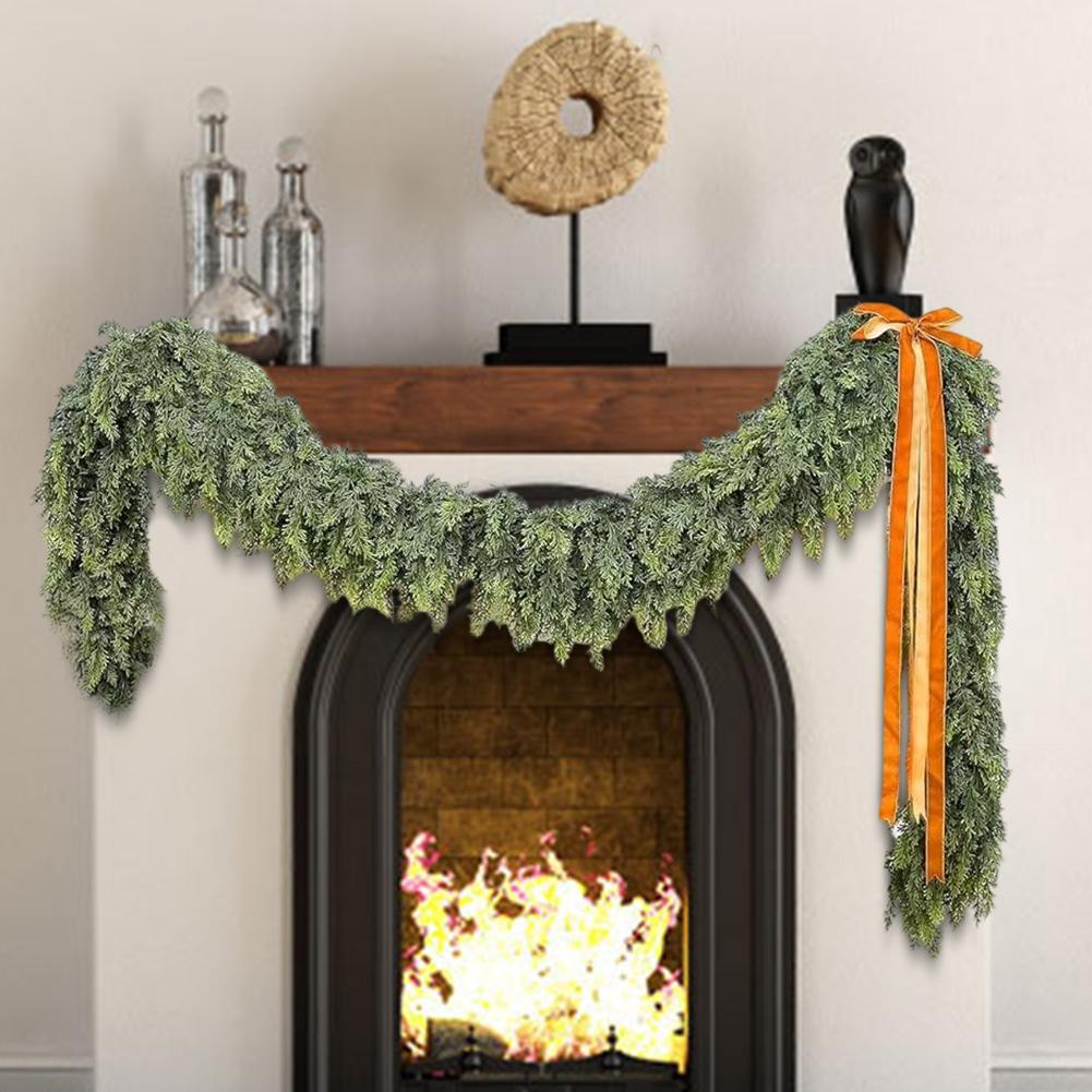 150cm 59.05 Inches Festive Decoration Sturdy Holiday Decor Indoor Outdoor Decor Long-lasting Holiday Decor Lifelike Cedar Leaves