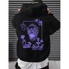 Gothic Purple Skull & Dark Elements Print Hoodie – A Trendy Must-Have for Streetwear Rebels
