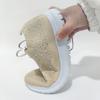 Women's Slip-On Crystal Sneakers Breathable Mesh Plus Size Casual Flats Women Comfort Soft Sole Running Walking Shoes