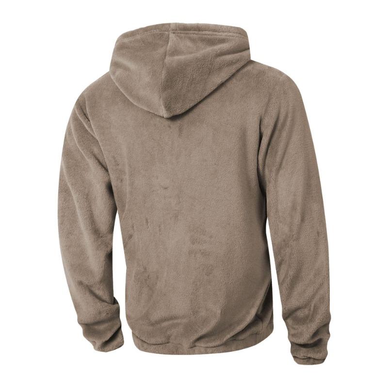 Solid Fleece Lined Drawstring Hooded Top And Long Pants Two Piece Casual Mens Set