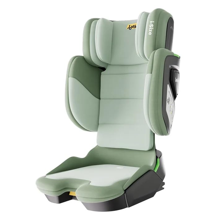 Jovikids Foldable Child Seat with ISOFIX, i-Size R129 Car Seats approx 3-12 Years (100-150cm), Booster Seat with Backrest, Suitable for Travel (Green)